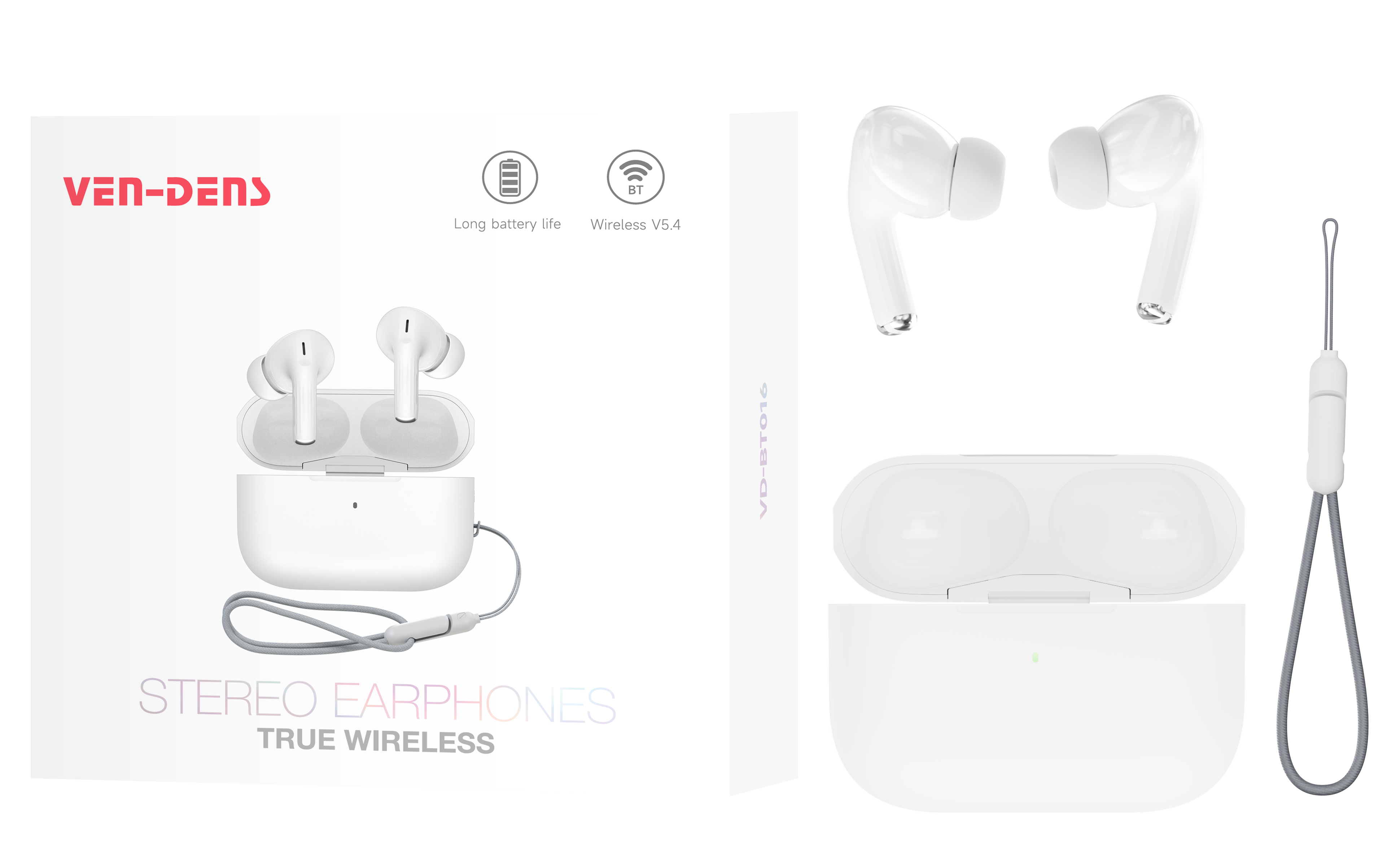 Ven-Dens Bluetooth Earbuds V5.4 Charging Case Screen